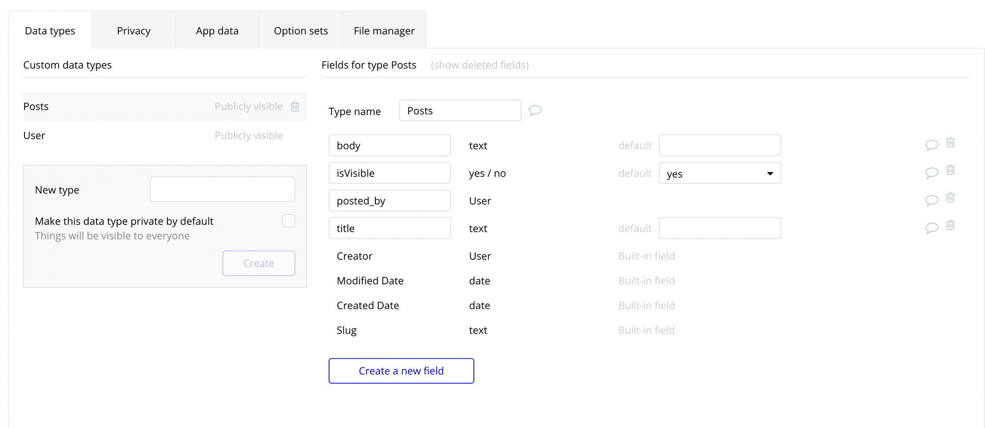 Hiding and deleting posts in Bubble.io by Admin